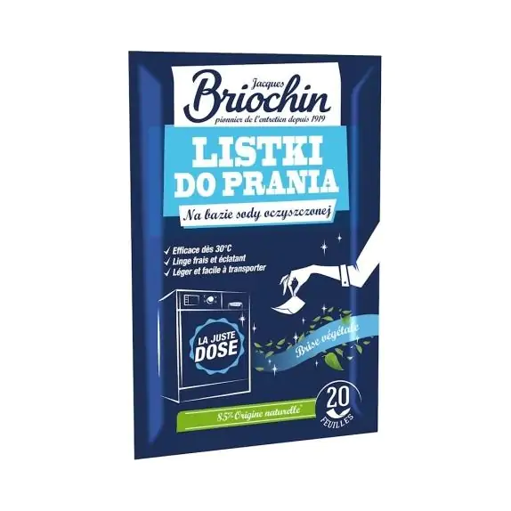 Listki do prania na bazie sody oczyszczonej zielona świeżość 20 sztuk Briochin cena 23,00zł