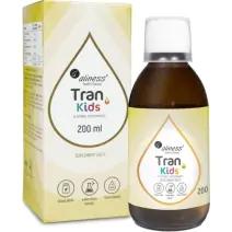 Aliness Tran (olej z dorsza) KIDS + Wit. A 400 µg, o smaku cytrynowym 200 ml  cena 69,90zł