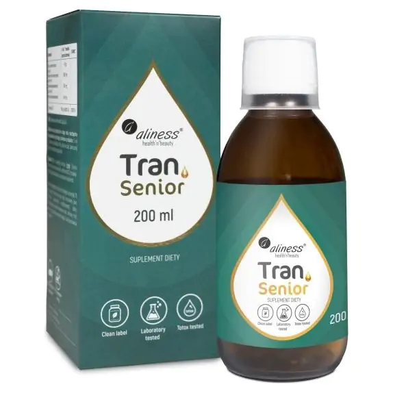 Aliness Tran (olej z dorsza) SENIOR + D3 4000 IU 200 ml cena 69,90zł