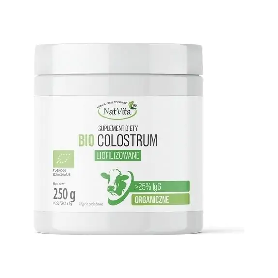 Natvita Colostrum BIO siara bydlęca 25% IgG 250 g cena 279,00zł