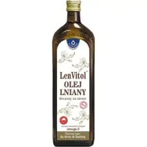 Olej lniany tłoczony na zimno Lenvitol dr Budwig 1 L Oleofarm  cena 59,00zł
