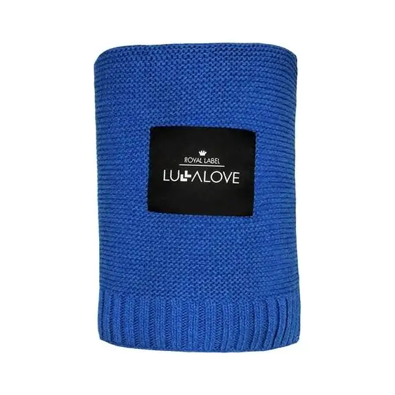 LullaLove Duży koc całoroczny bambus-bawełna 120x100cm Royal navy cena 229,00zł