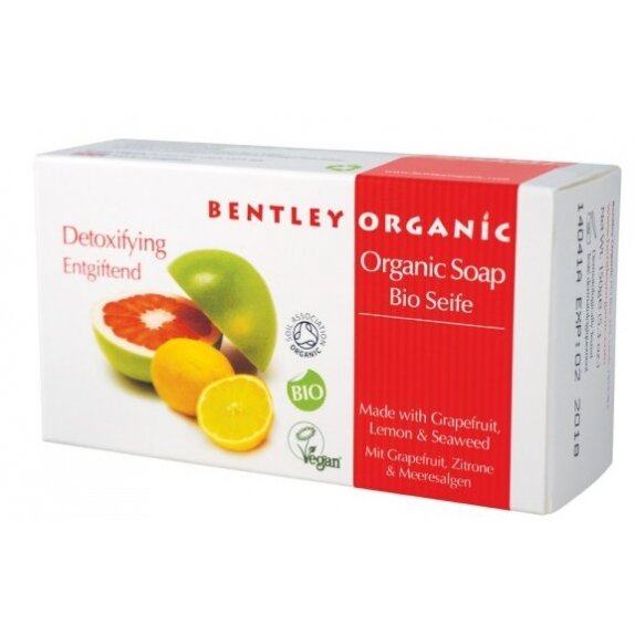Bentley Organic mydło detoksykujące z grejpfruta, cytryny i wodorostów 150 g cena 17,25zł