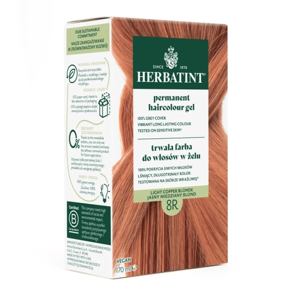 Herbatint Farba 8R Light copper blonde 170 ml cena 14,23$