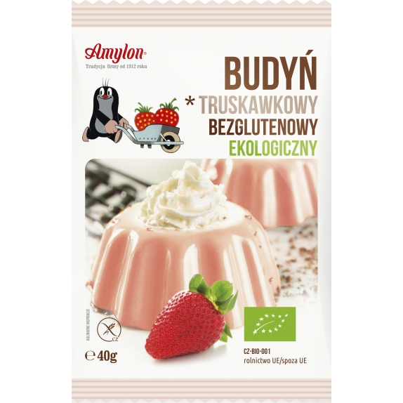 Budyń truskawkowy bezglutenowy 40 g BIO Amylon  cena 3,95zł