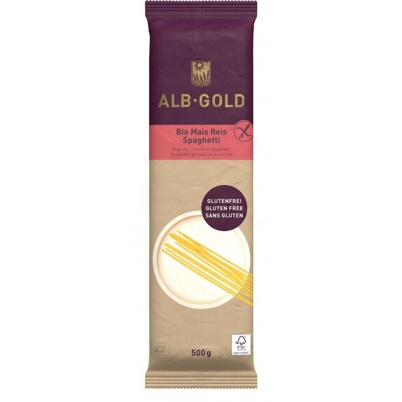 Makaron kukurydziano-ryżowy spaghetti 500 g BIO Alb-Gold  cena 3,44$