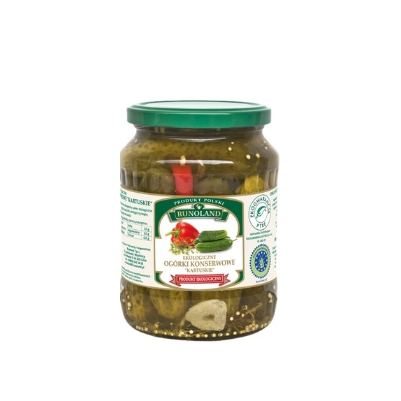 Ogórki konserwowe Kartuski 670 g (360g) BIO Runoland cena 3,15$