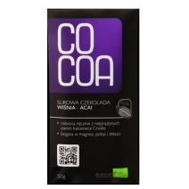 Cocoa czekolada surowa wiśnia-acai 50g BIO 
