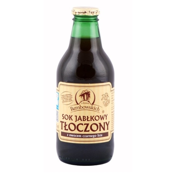 Sok jabłkowy tłoczony z owocem czarnego bzu 250 ml Rembowscy cena 4,15zł