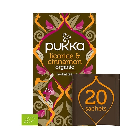 Pukka lukrecja z cynamonem 20 saszetek BIO cena 26,90zł