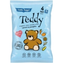 Chrupki kukurydziane z suszoną marchewką i dynią od 7 miesiąca Teddy 4x15g BIO Little Angel