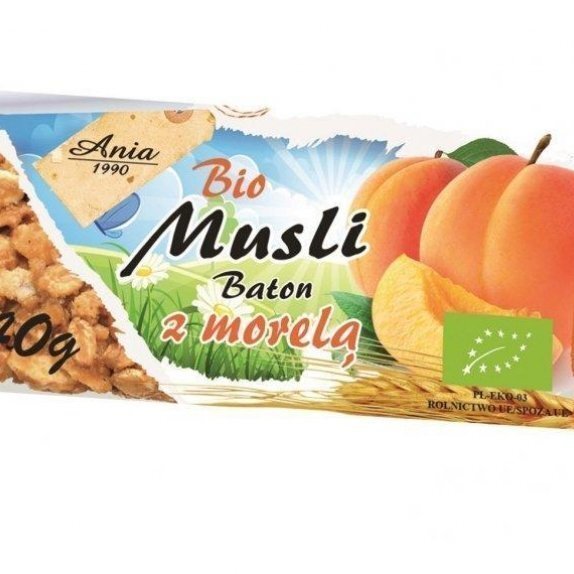 Baton musli z morelą 40 g Bio Ania cena 2,85zł