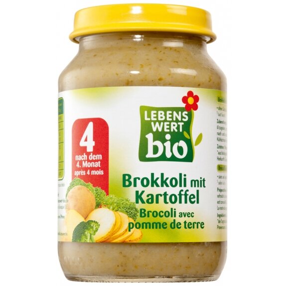 Danie dla niemowląt brokuły i ziemniak od 4 miesiąca 190 g Lebenswert cena 4,99zł