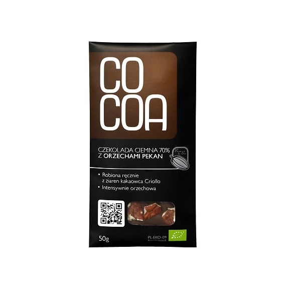 Cocoa czekolada z orzechami pekan 70% 50g BIO MAJOWA PROMOCJA! cena 9,85zł