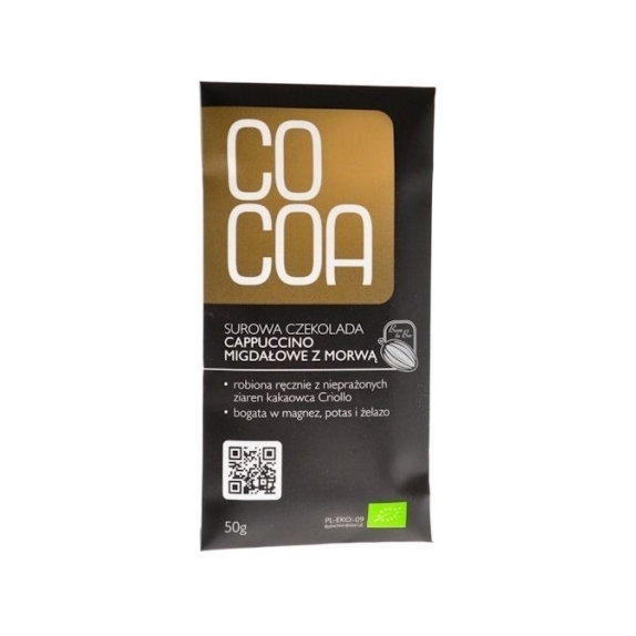 Cocoa czekolada surowa cappuccino migdałowe z morwą 50g BIO cena 11,59zł