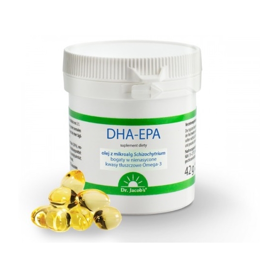 Dr Jacobs DHA - EPA Olej algi Schizochytrium 60 kapsułek MEGA PROMOCJA !!! cena 77,90zł