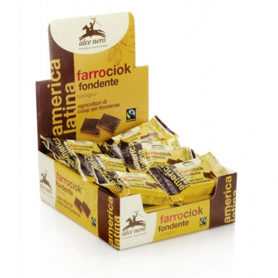 Herbatniki orkiszowe w gorzkiej czekoladzie 28 g BIO Alce Nero cena 1,43$