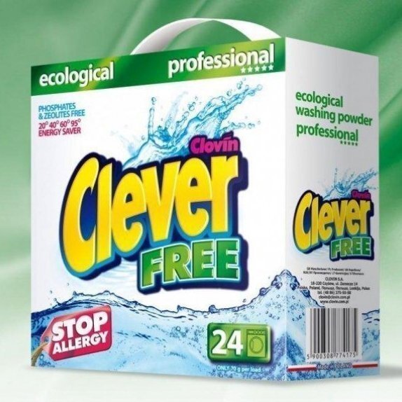 Proszek do prania Clever free 1,68 kg cena €4,95