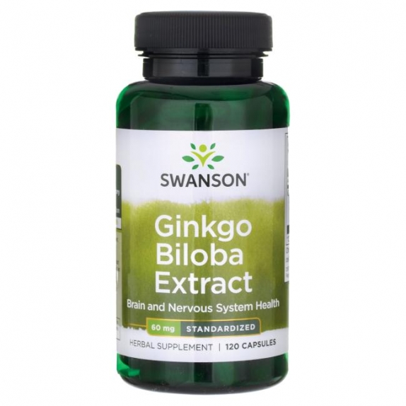 Swanson ginkgo biloba extrakt 60 mg 120 kapsułek cena 39,90zł