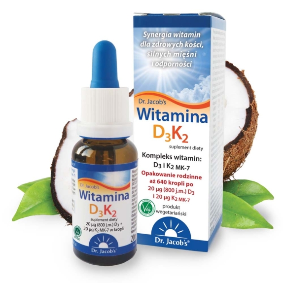 Dr Jacobs witamina D3 K2 zdrowe kości 20 ml cena 15,86$