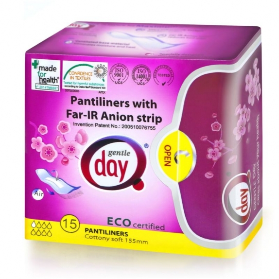 GentleDay wkładki higieniczne z paskiem anionowym opakowanie podróżne 15 sztuk ECO cena 9,29zł