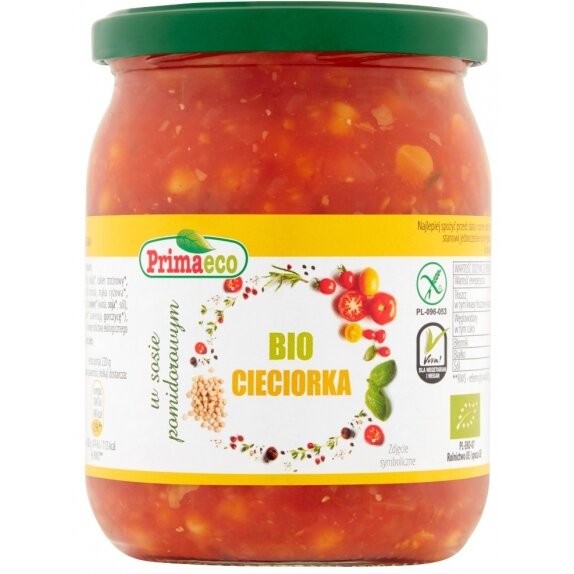 Cieciorka w sosie pomidorowym 440g BIO Primaeco cena 10,95zł