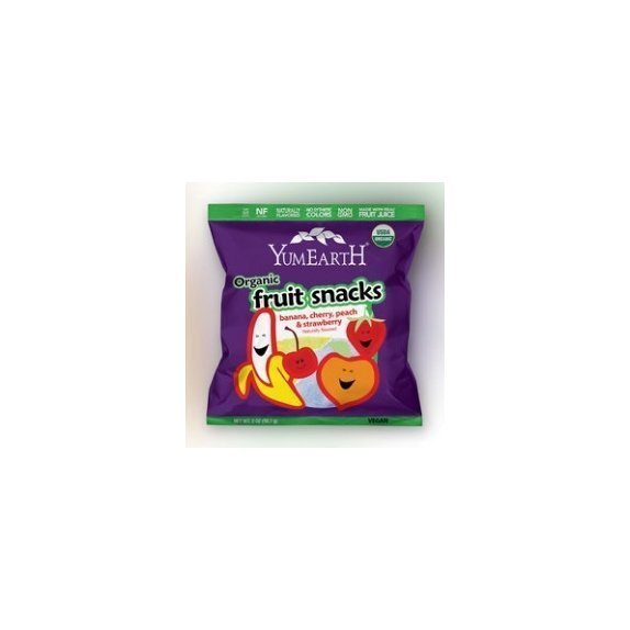 Żelki fruit snacks bez żelatyny banan, wiśnia, truskawka, brzoskwinia 50 g YumEarthOrganic cena 9,40zł