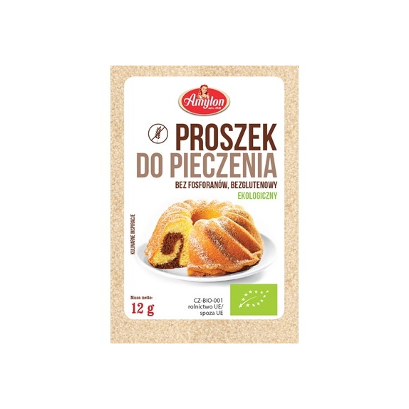 Proszek do pieczenia bezglutenowy 12 g BIO Amylon cena 0,38$