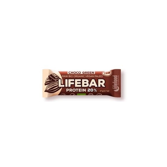 Baton proteinowy z czekoladą raw bezglutenowy 47 g BIO Life food cena 8,95zł