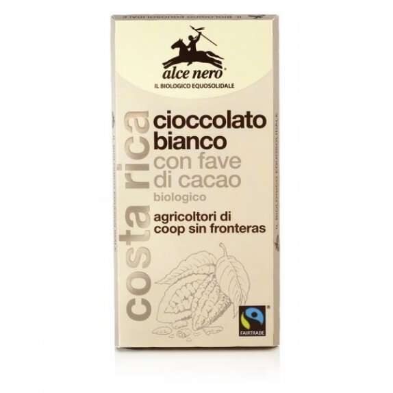 Czekolada biała z kawałami kakao 100g BIO Alce Nero cena 14,85zł