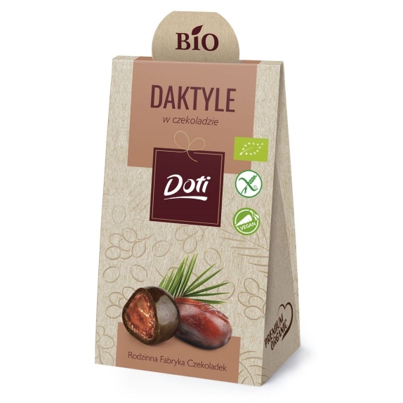 Daktyle w czekoladzie gorzkiej bezglutenowe 50 g BIO Doti cena 7,55zł
