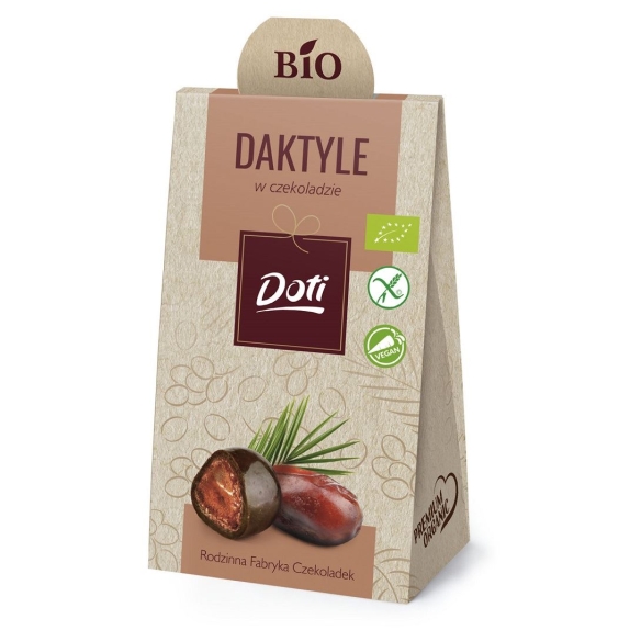 Daktyle w czekoladzie gorzkiej bezglutenowe 50 g BIO Doti cena €1,80