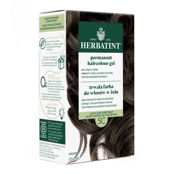 Herbatint Farba 5C Jasny Popielaty Kasztan 170 ml cena 52,69zł