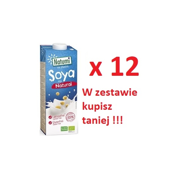 Napój sojowy bez cukru 12 sztuk 1 l BIO Natumi cena €18,69
