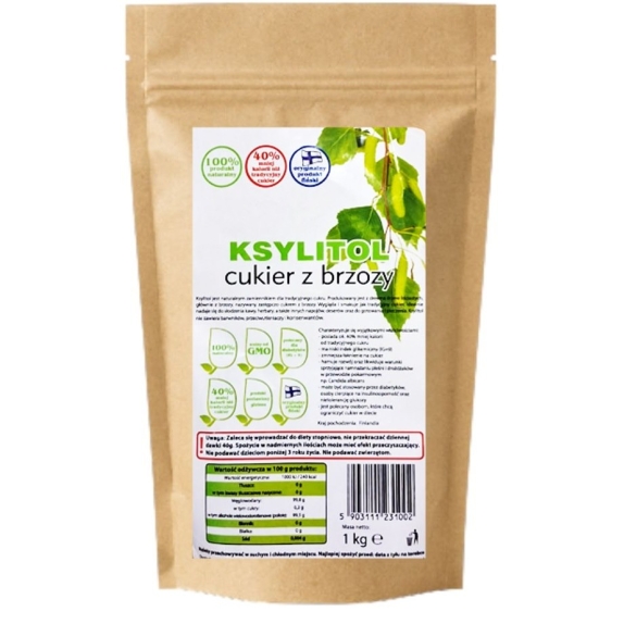 Ksylitol cukier z brzozy 1kg  Ecovinet cena 36,69zł