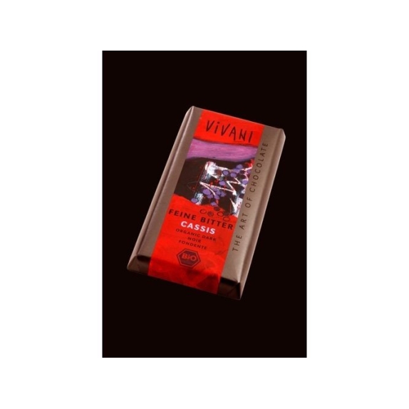 Czekolada gorzka z czarną porzeczką 100g BIO Vivani cena 6,99zł