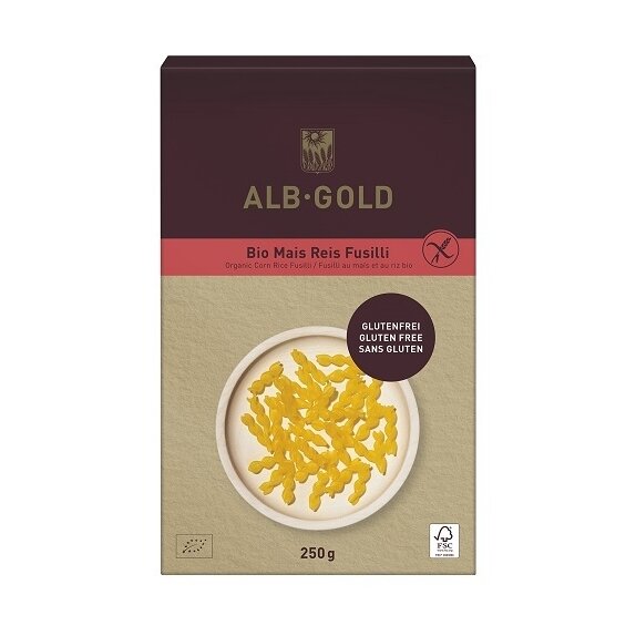 Makaron kukurydziano-ryżowy fusilli bezglutenowy 250 g BIO Alb-Gold cena 9,19zł