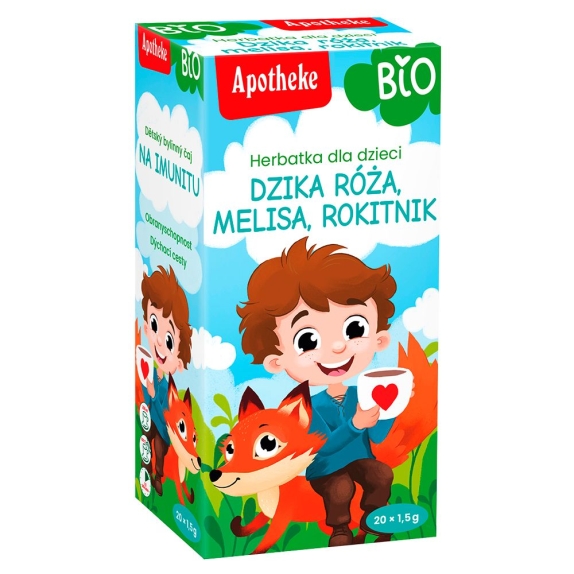 Herbatka dla dzieci dzika róża i rokitnik na odporność 20 saszetek Apotheke PROMOCJA! cena 5,39zł
