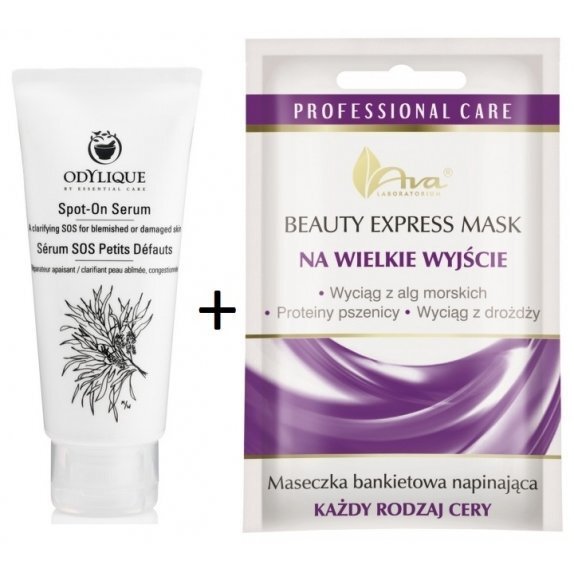 Essential Care Odylique serum SOS Spot-on 60 ml+Ava Beauty Express Mask Maseczka Na wielkie wyjście cena 18,35$