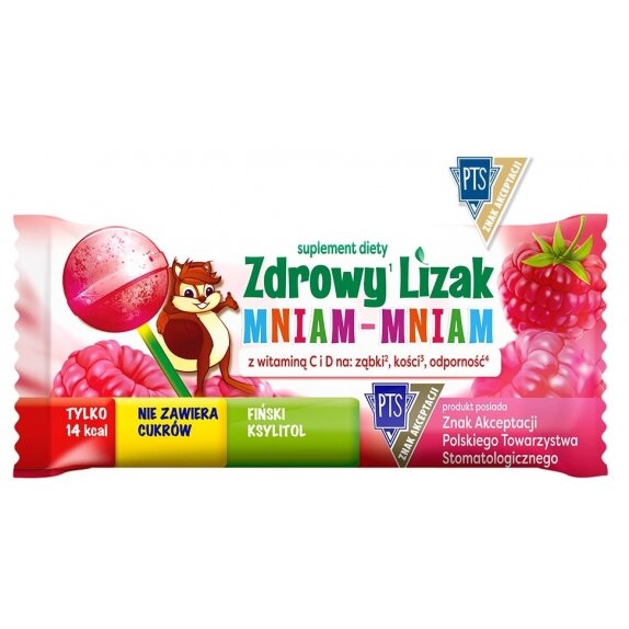 Zdrowy lizak mniam-mniam malina 40 sztuk Starpharma  cena 85,00zł