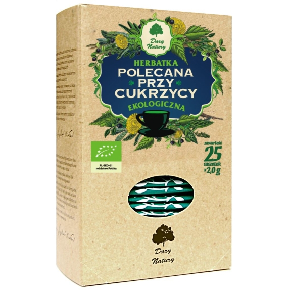 Herbata polecana przy cukrzycy 25 saszetek  BIO Dary Natury cena €2,42