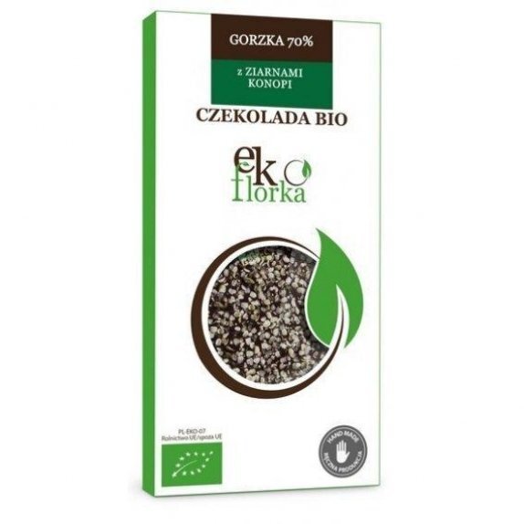 Czekolada gorzka z ziarnami konopii 85 g Ekoflorka cena 15,39zł