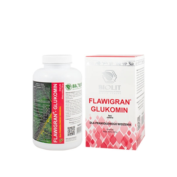 Biolit Flawigran Glukomin granulki 230g cena 85,00zł