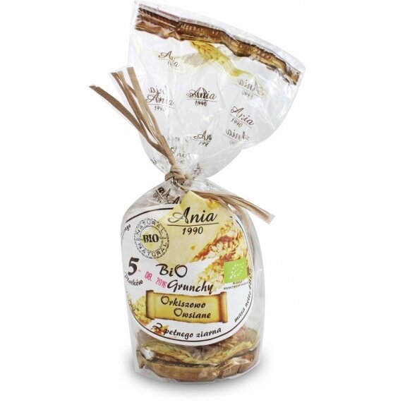 Ciastka crunchy orkiszowo-owsiane w syropie ryżowym 180g Ania Data ważności: 31.08.2022 cena 6,59zł