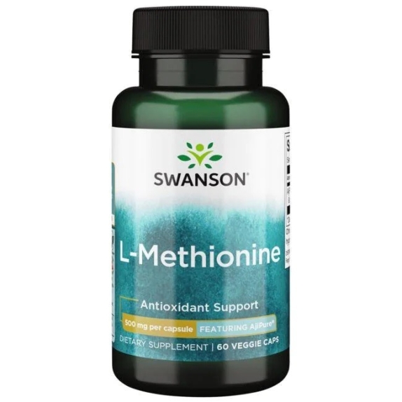 Swanson AjiPure L-metionina 500mg 60 kapsułek cena 19,68$