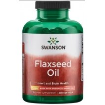 Swanson Flaxseed Oil ( olej z siemienia lnianego) Omega 3-6-9 1000 mg 200 kapsułek