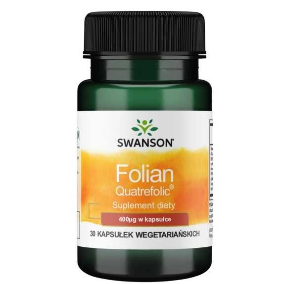 Swanson Folian - Quatrefolic 400mcg 30 kapsułek cena 5,10$