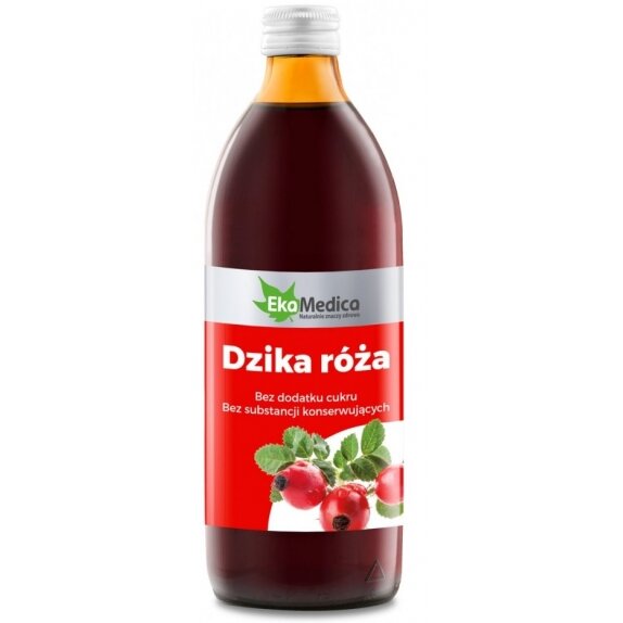 Sok z dzikiej róży 100% 500 ml EkaMedica cena 21,20zł