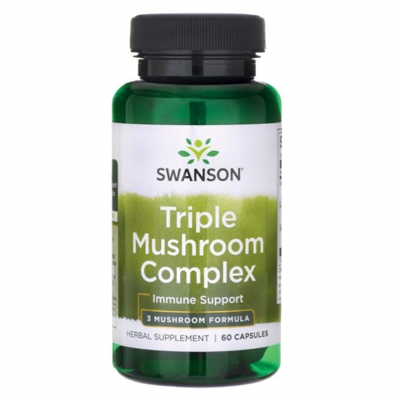 Swanson Triple Mushroom Complex (Reishi Shiitake Maitake) 60kapsułek cena 58,90zł