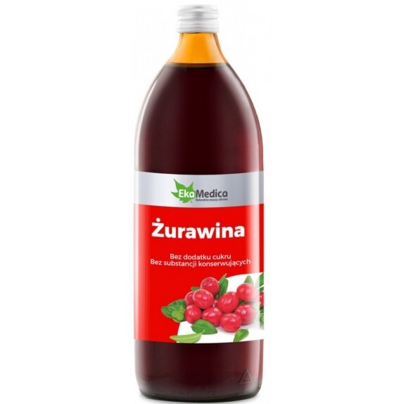 EkaMedica Sok z żurawiny 100% 1000 ml  cena 13,58$